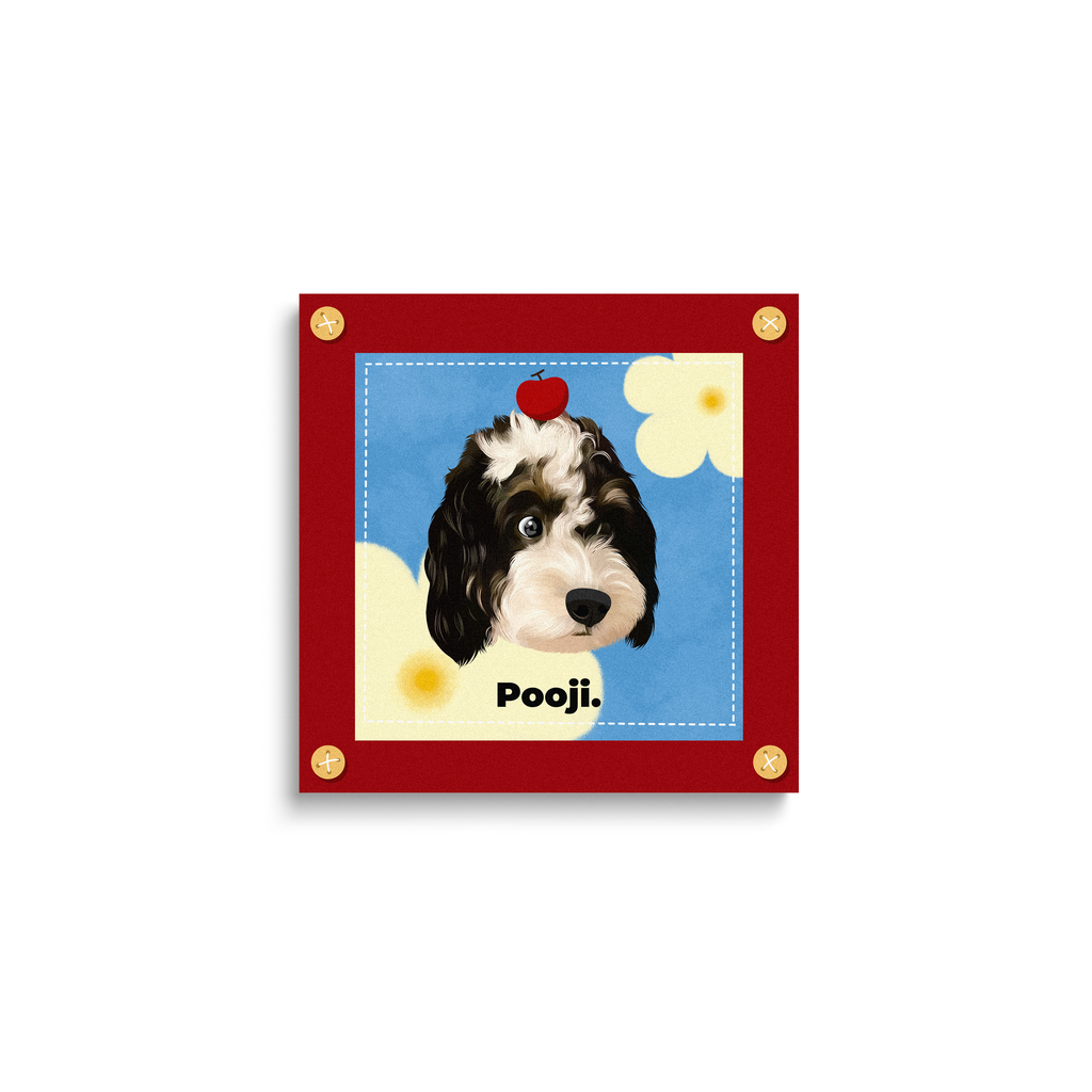 Œuvre d'art encadrée personnalisée Giclée pour animaux de compagnie - Carré